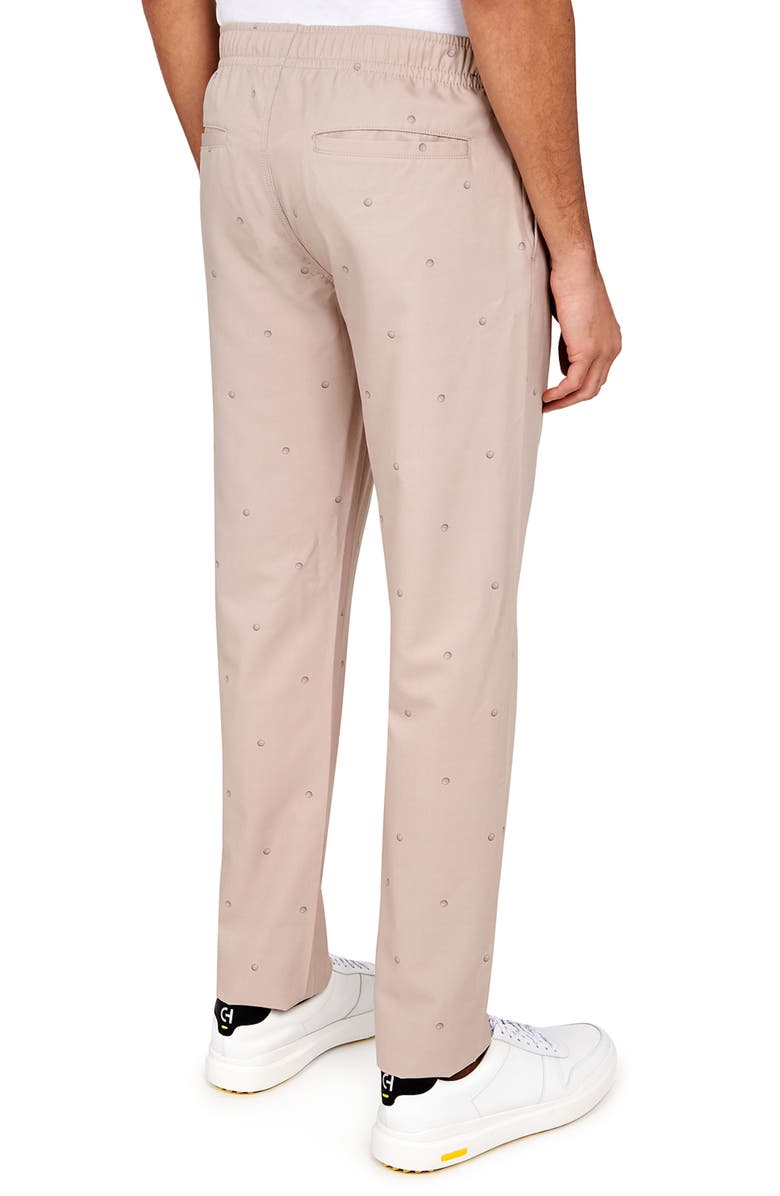 CONSTRUCT Regular Fit Golf Ball Print Drawstring Recycled Performance Golf Pants, Alternate, color, Khaki