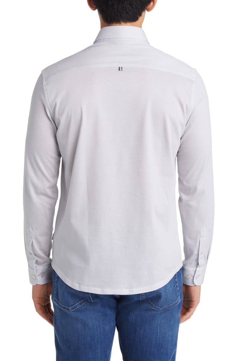 Stone Rose Hourglass Geo Dry Touch<sup>®</sup> Performance Jersey Button-Up Shirt, Alternate, color, Grey