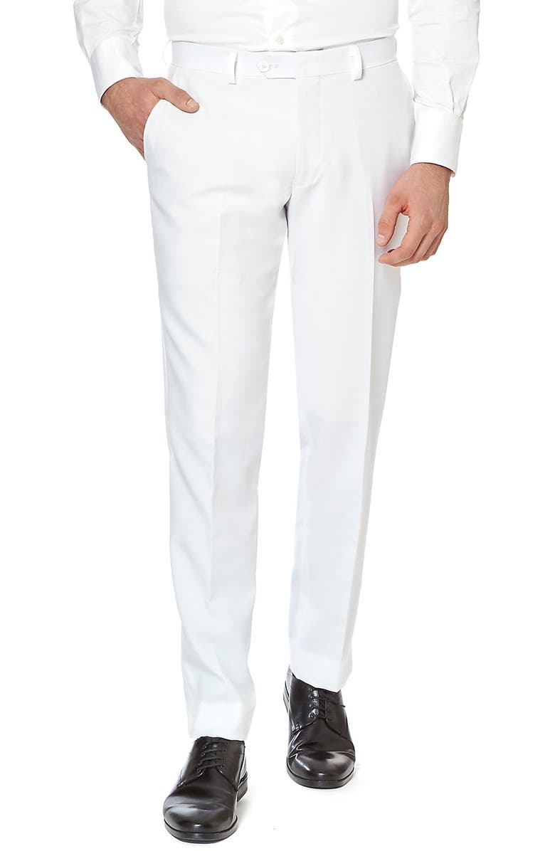 OppoSuits White Knight Trim Fit Two-Piece Suit with Tie, Alternate, color, Natural