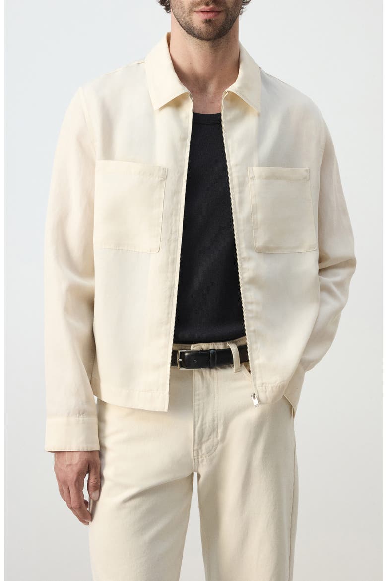 Slim Fit Shirt Jacket, Main, color, OFF WHITE