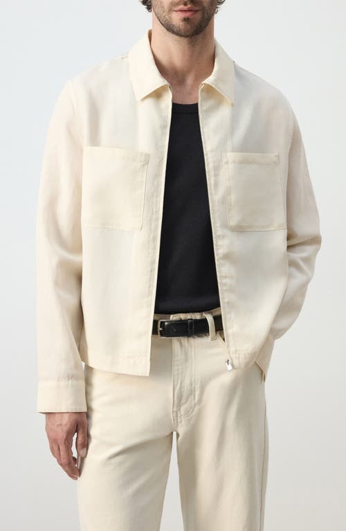 MANGO Slim Fit Shirt Jacket in Off White at Nordstrom, Size Medium