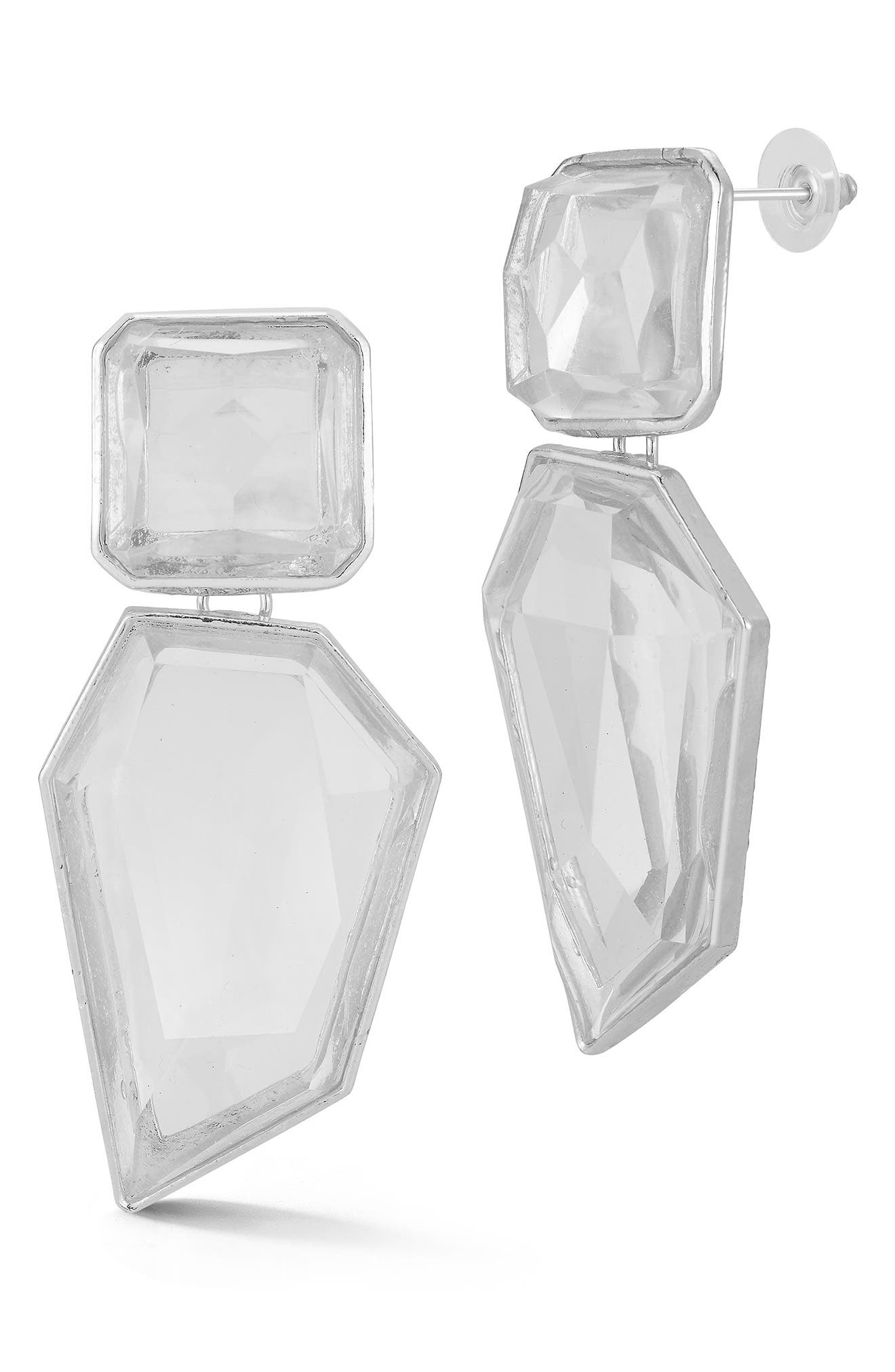 Cubic Zirconia Statement Drop Earrings