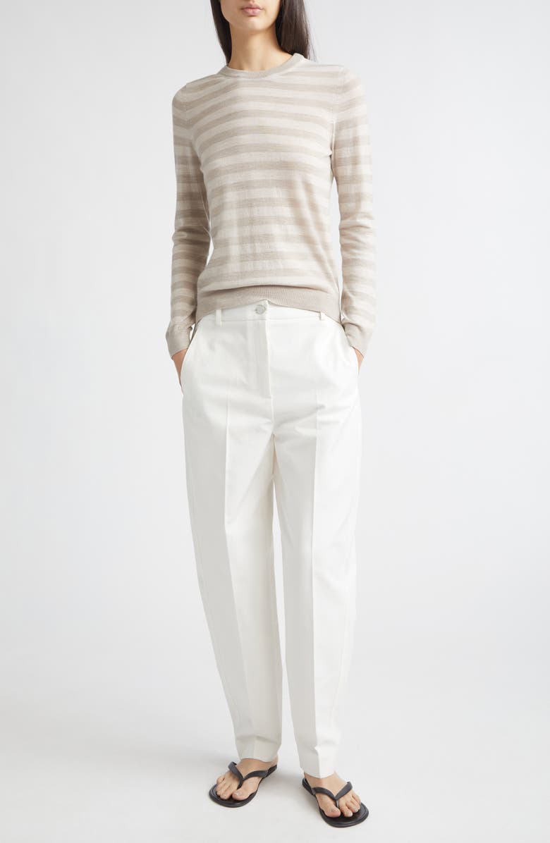 PARTOW Greta Stripe Wool Sweater, Alternate, color, Stone Stripe