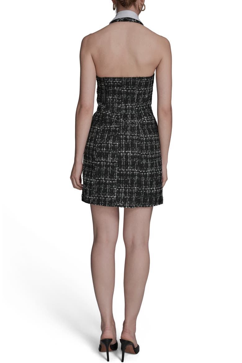 Tweed Halter Neck Dress, Alternate, color, BLACK MULTI