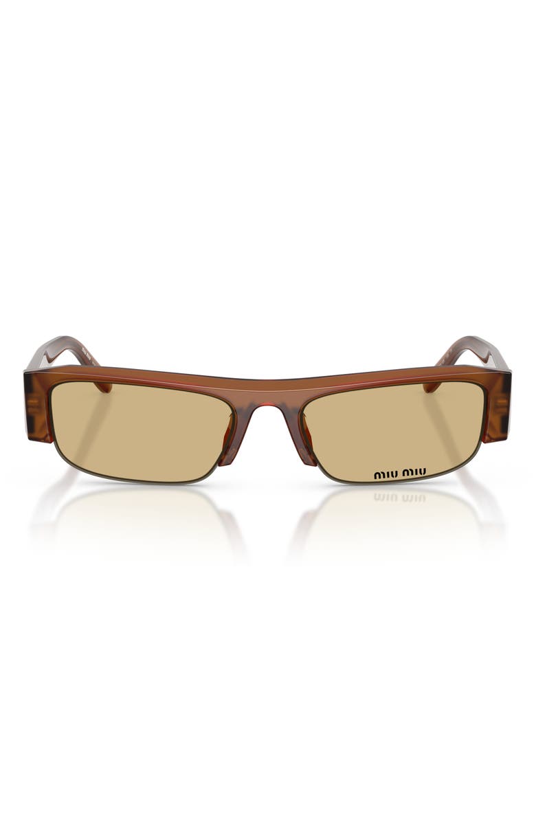 Miu Miu 51mm Rectangular Sunglasses, Main, color, Opal Ambra / Yellow