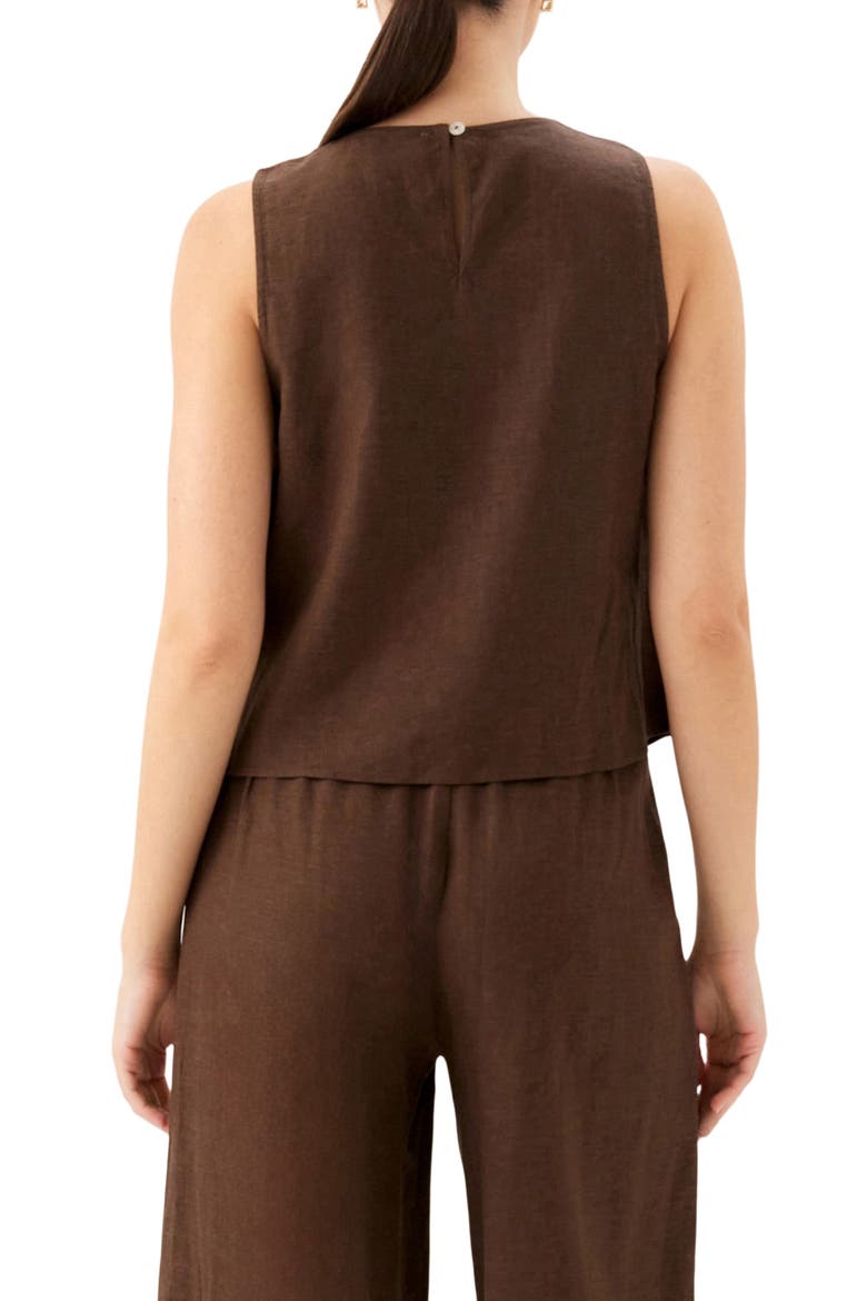 Elina Embroidered Sleeveless Top, Alternate, color, BROWN