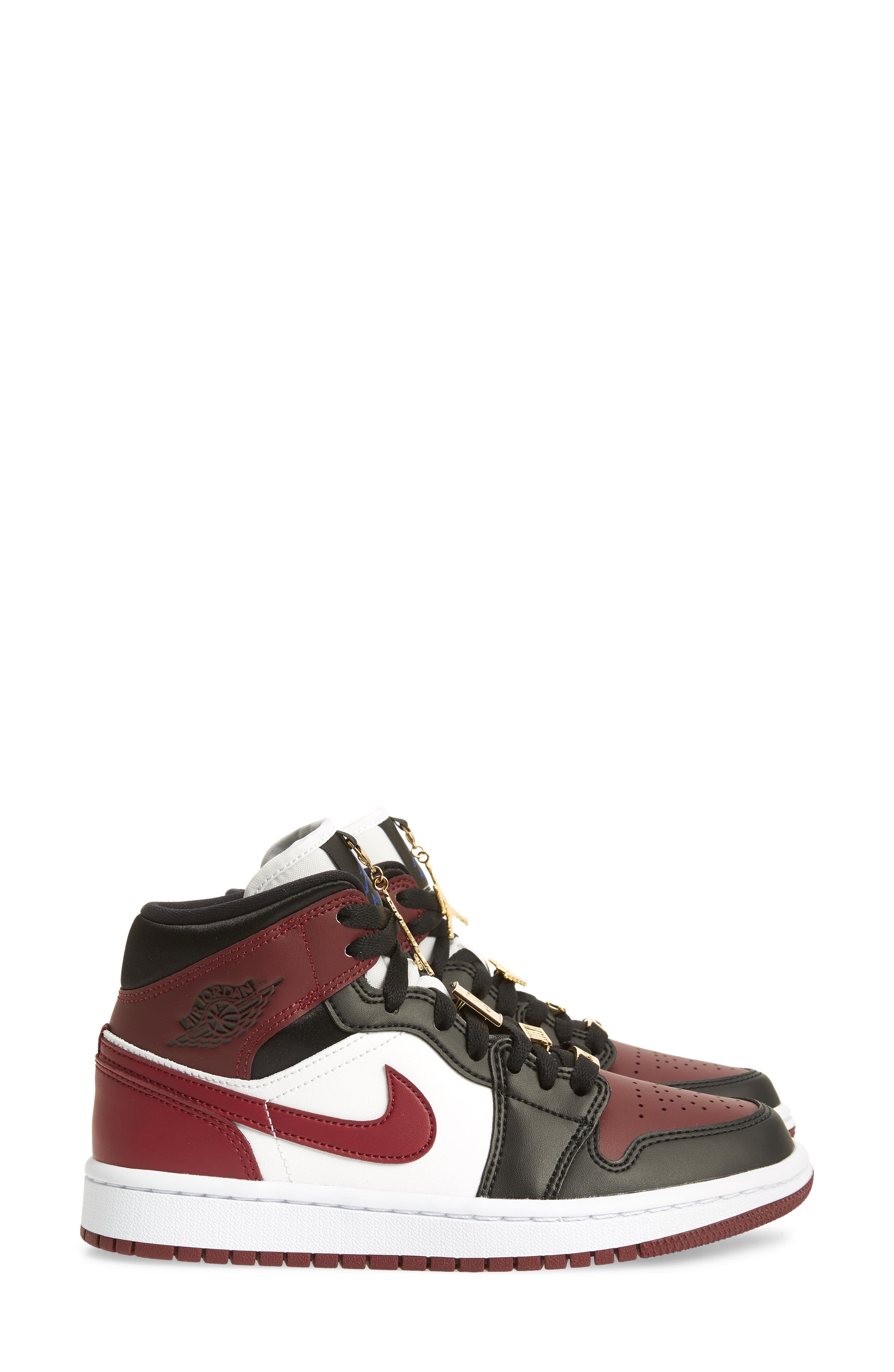Air Jordan 1 Mid SE Sneaker, Alternate, color, BLACK/ WHITE/ HYPER ROYAL