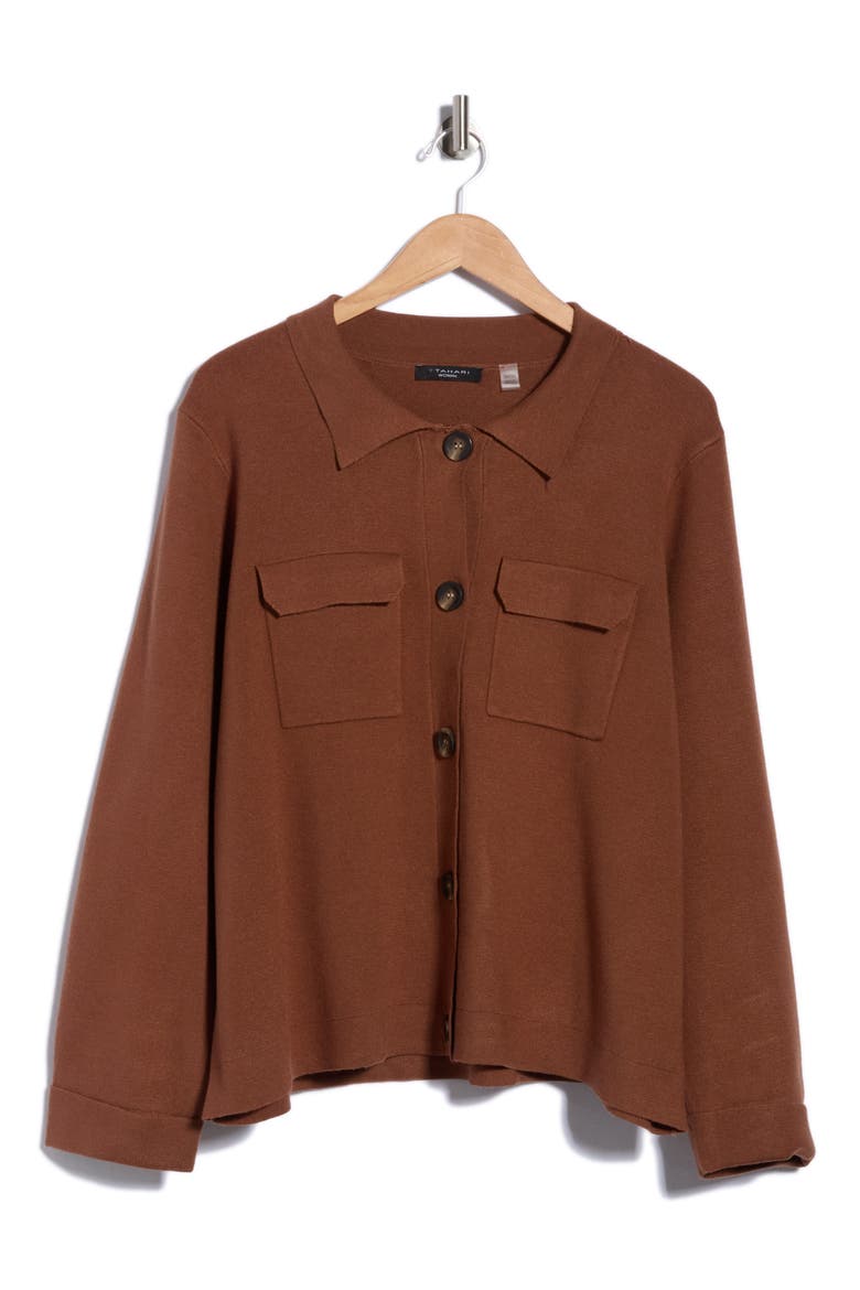 Crop Sweater Jacket, Main, color, HAZELNUT