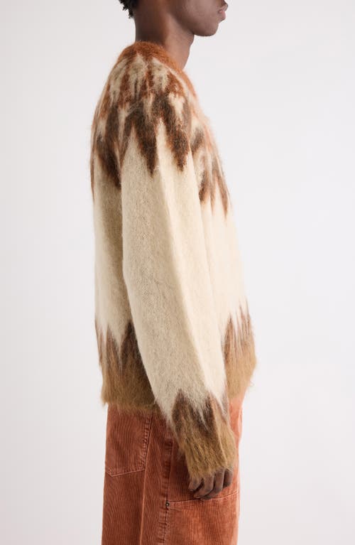 Isabel Marant Nicholas Oversize Fair Isle Mohair Blend Crewneck Sweater In Multi