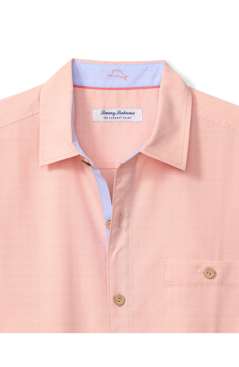 Tommy Bahama Castal Cool Costa Check Short Sleeve Button-Up Shirt, Alternate, color, Pure Salmon