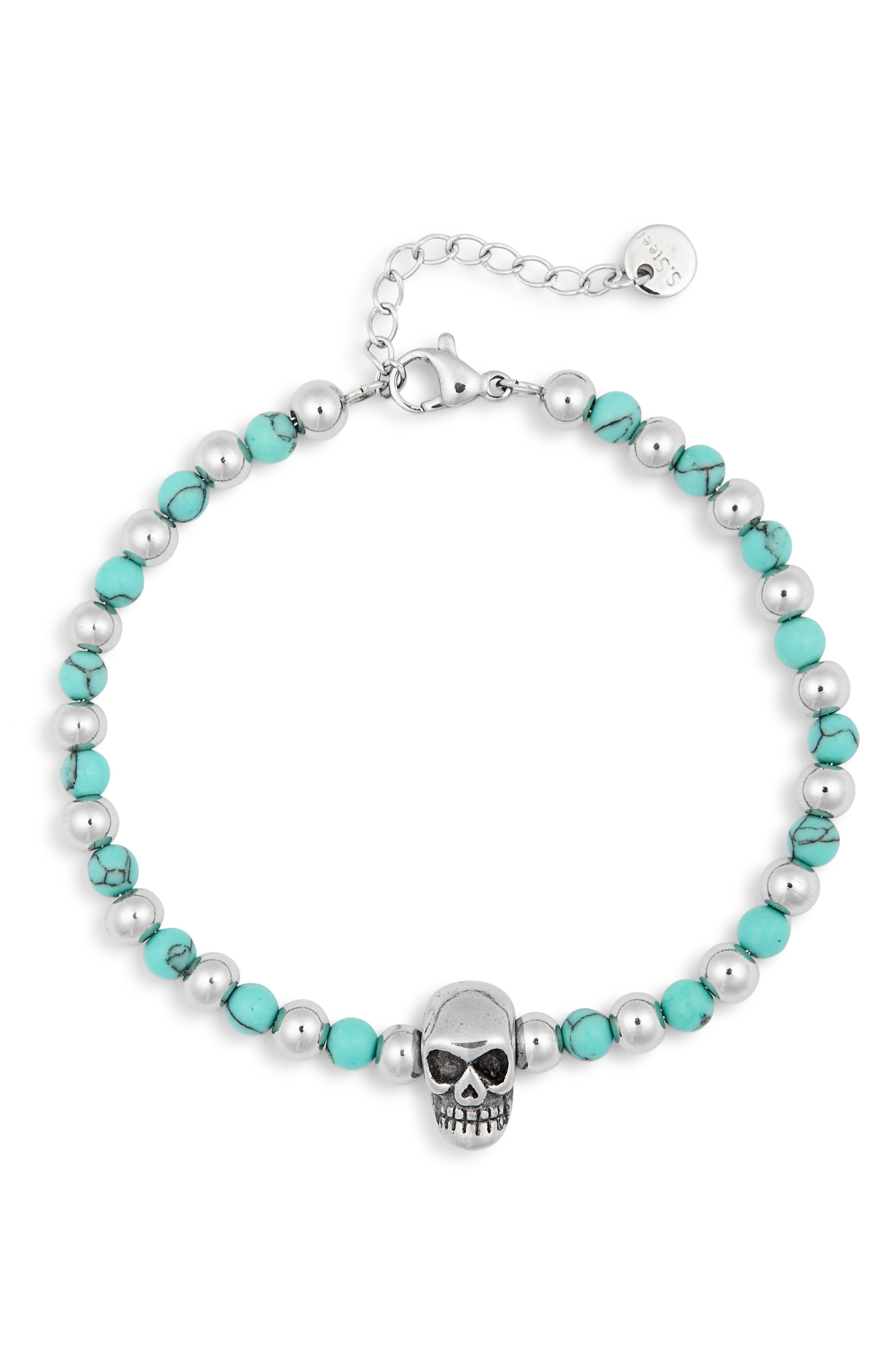 EYE CANDY LOS ANGELES Men's Kenji Beaded Skull Bracelet
