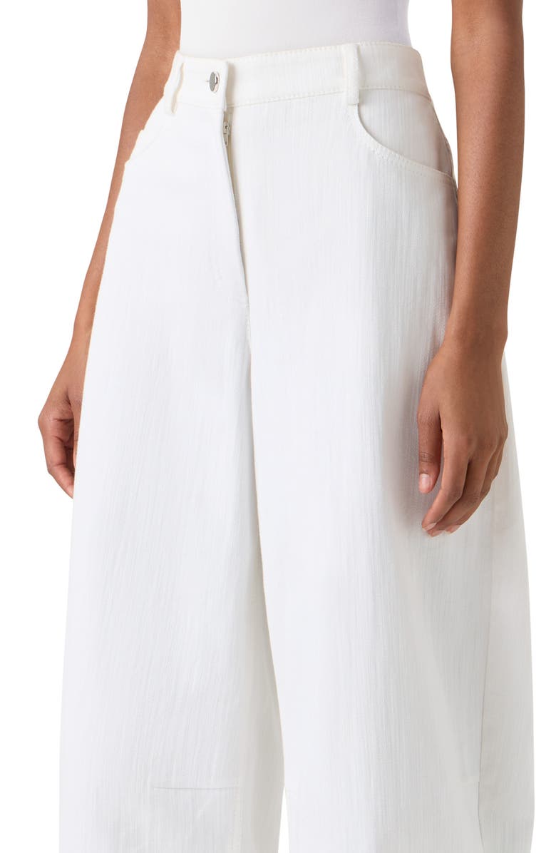 Akris punto Farrow Washed Crop Barrel Leg Jeans, Alternate, color, Cream