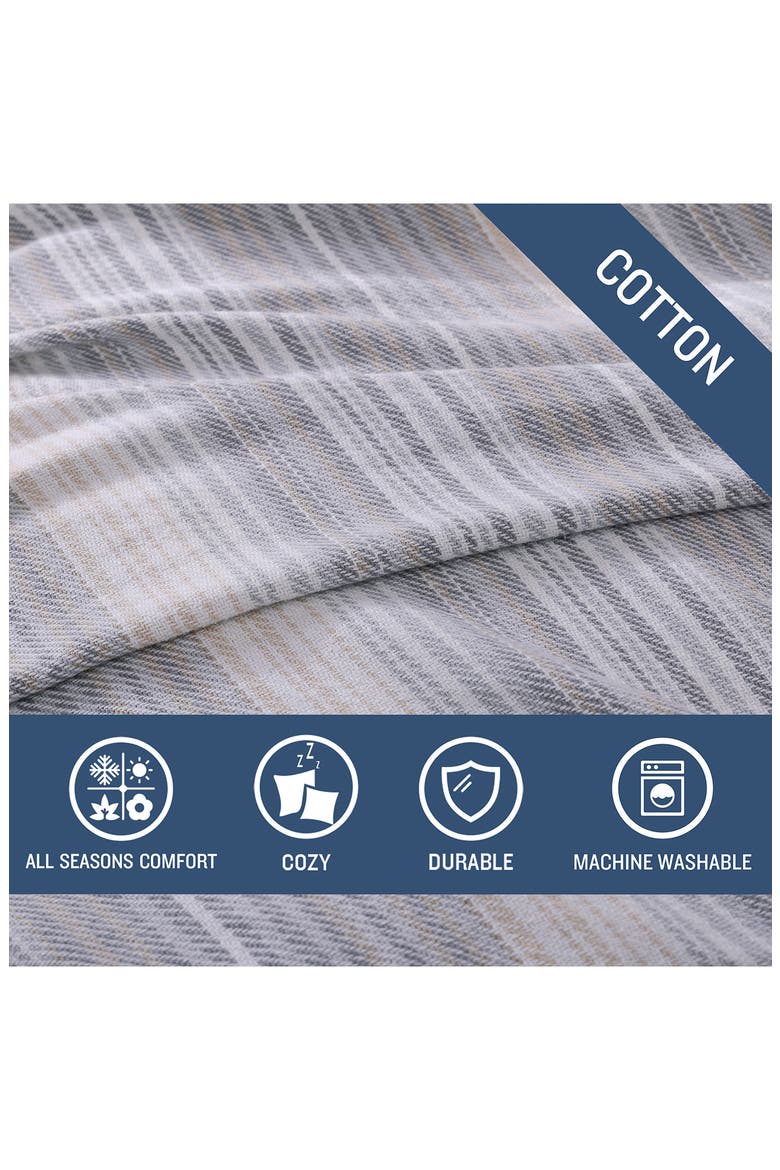 Sandy Shore Stripe Cotton Blanket, Alternate, color, DUNE