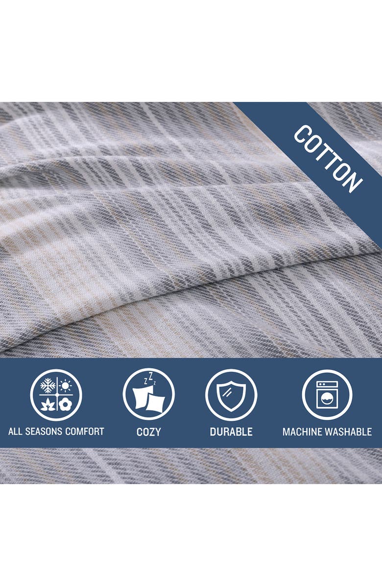 Tommy Bahama Sandy Shore Stripe Cotton Blanket, Alternate, color, Dune