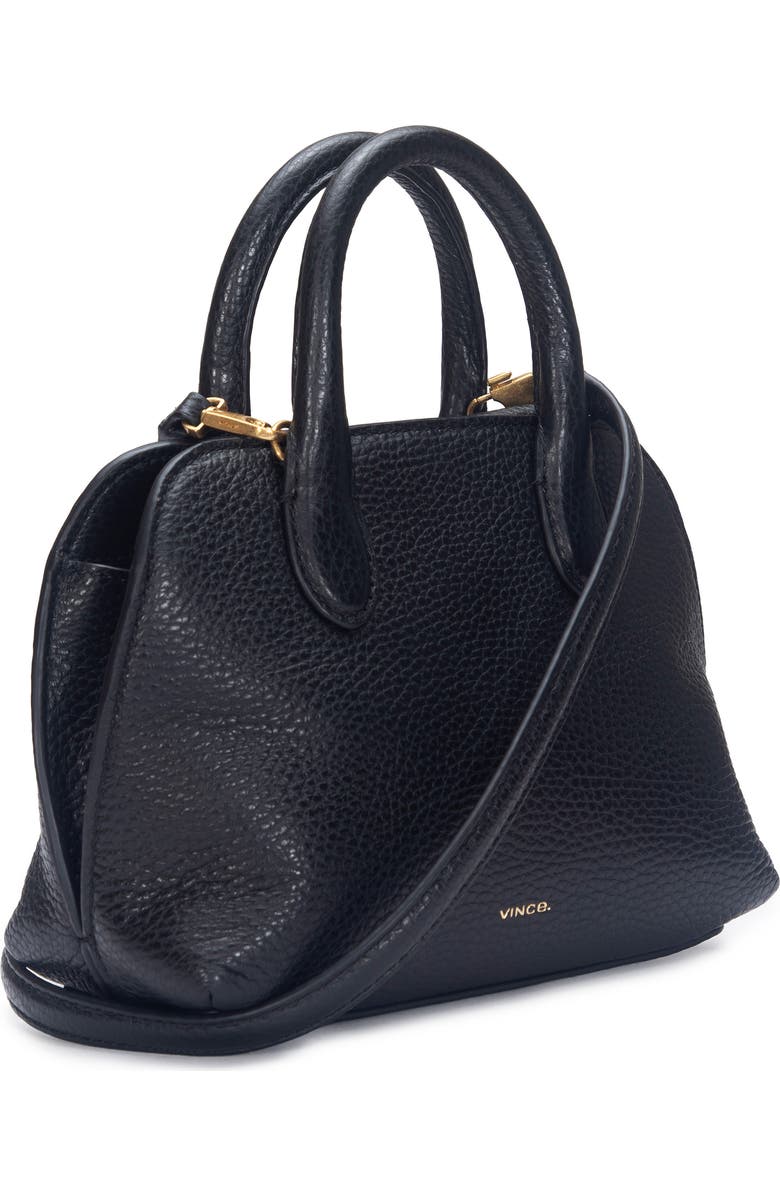 Vince Mini Delphine Pebble Leather Top Handle Bag, Alternate, color, Black