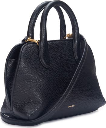 Mini Delphine Pebble Leather Top Handle Bag