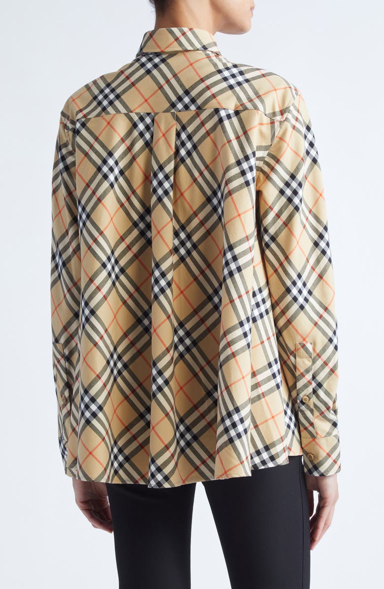 Burberry Heidi Check Cotton Button-Up Shirt, Alternate, color, 