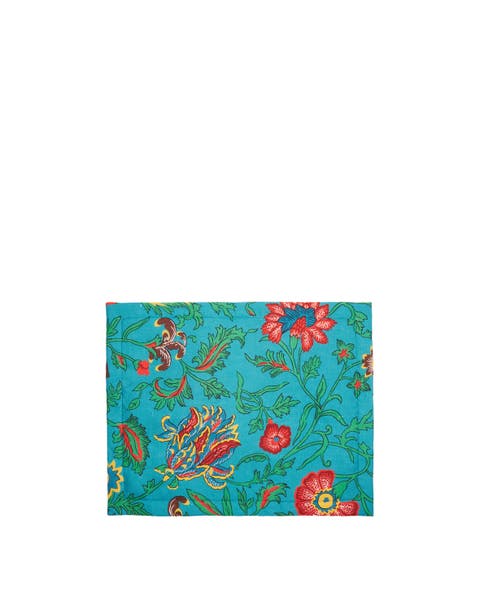 Placemats Set Of 2 (35X45) Dragon Flower Turche Turquoise