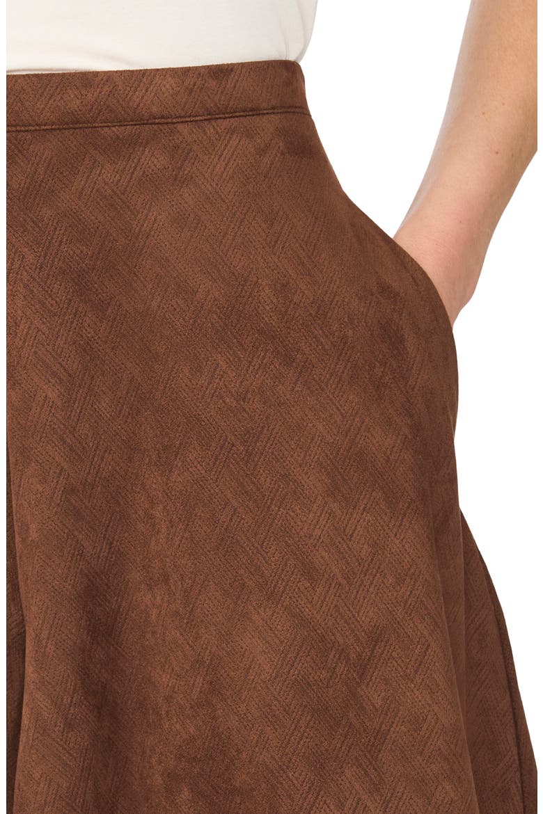 Textured Faux Suede Culottes, Alternate, color, MAPLE SYRUP