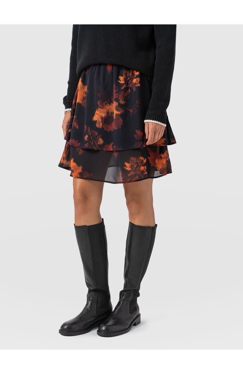 Saint + Sofia Etta Mini Layered Skirt, Alternate, color, Autumn Floral