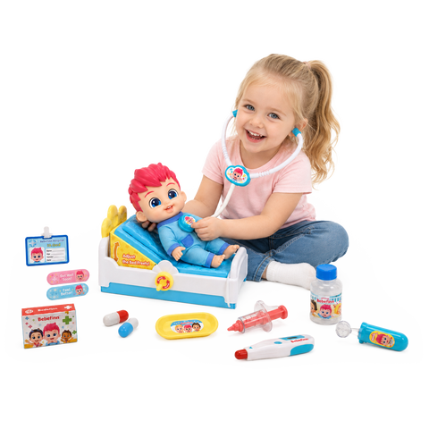 Nursing Doll Set Pretend Feeding Baby Doll Playset with Accessories for Toddlers