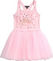 Ava & Yelly Kids' Tiara Embellished Tutu Party Dress