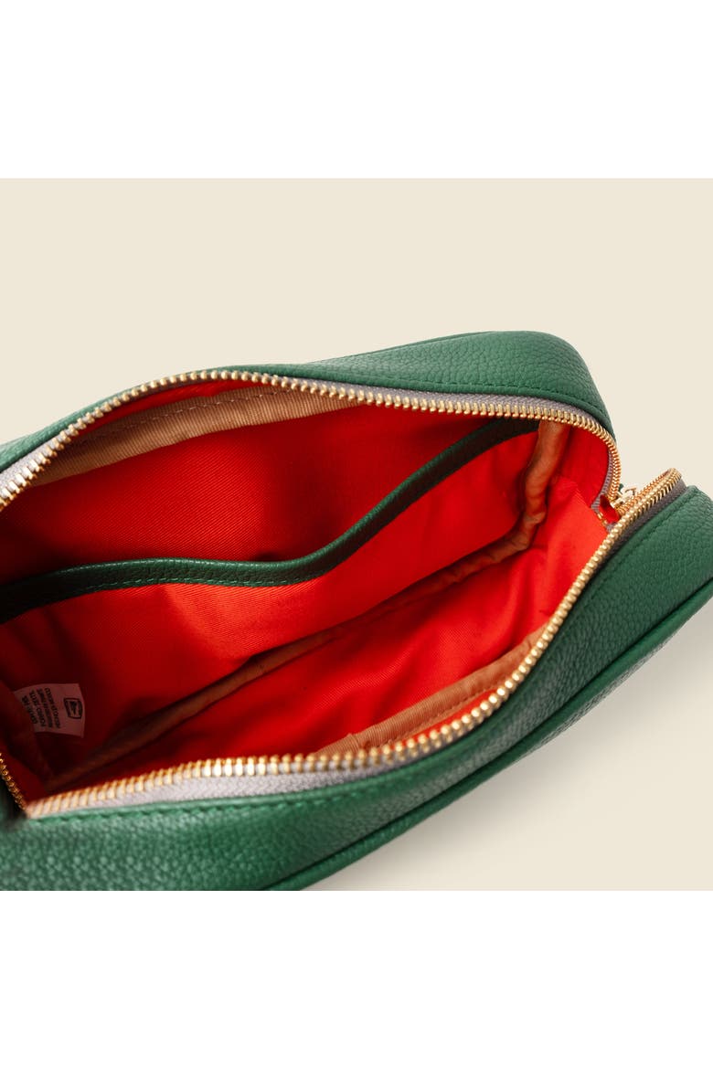 Large Leather Cosmetic Bag, Alternate, color, Green