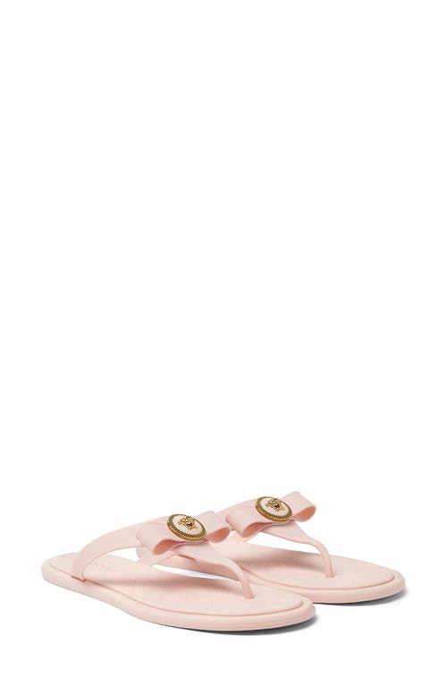 Shop Versace Gianni Ribbon Medusa Flip Flop In Dusty Rose-oro