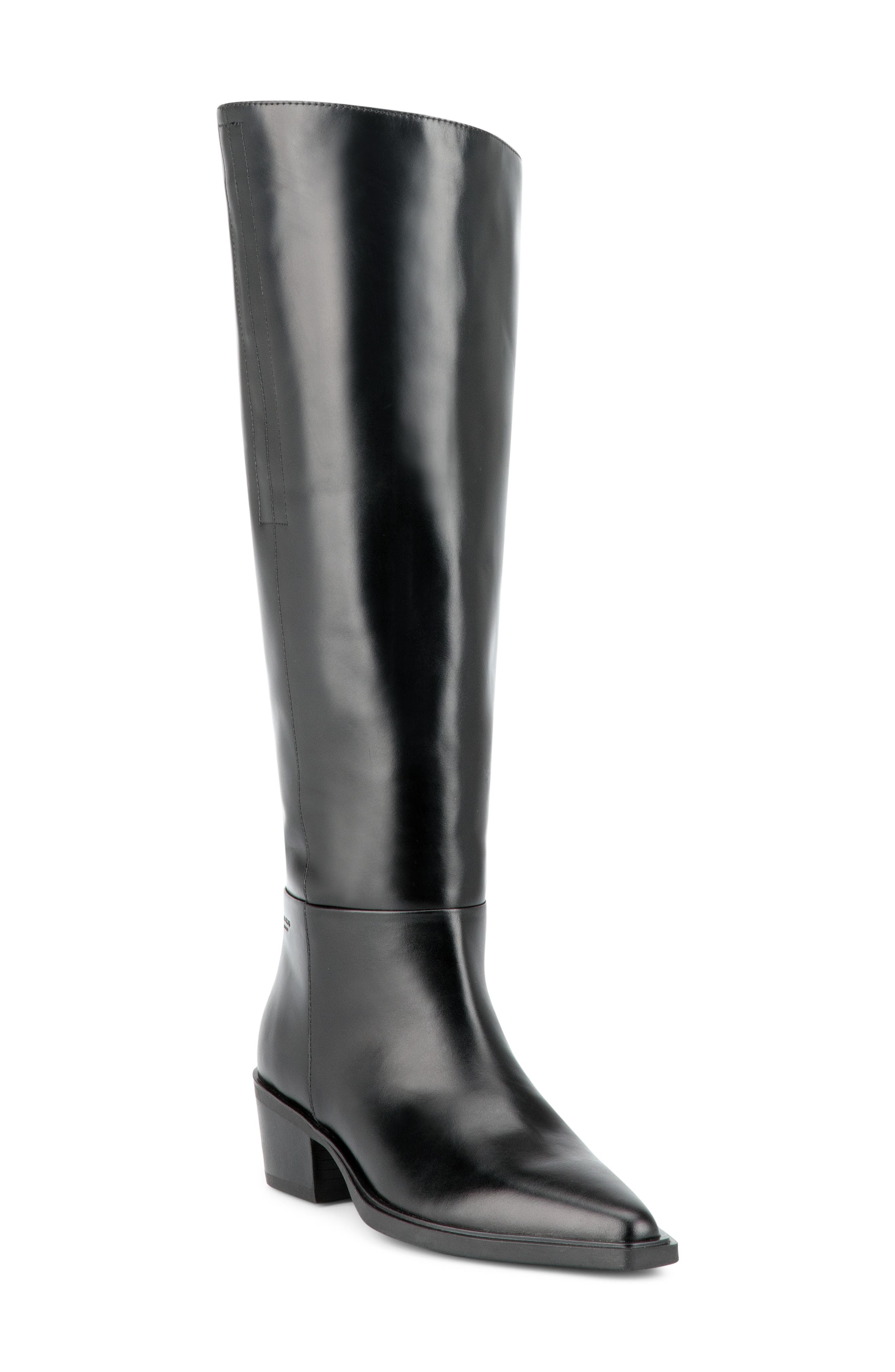 Kelsey Knee High Leather Boot, Main, color, BLACK