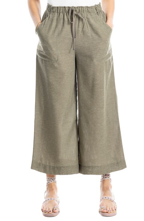Heathered Crop Wide Leg Pants