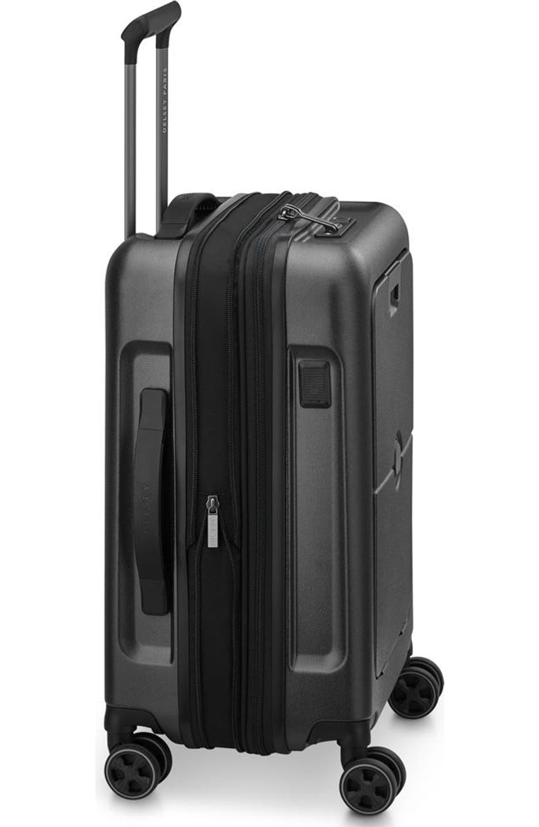 Delsey Paris Turenne 2.0 Carry-On 22-Inch Spinner Luggage with Front Pocket, Alternate, color, Black
