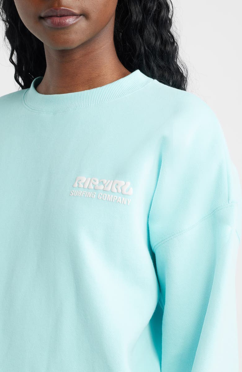 Rip Curl Surf Puff Logo Sweatshirt, Alternate, color, Light Sea Blue