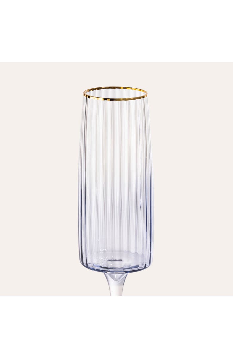 Zsa Zsa Zsu Ribbed Flute Champagne Glass 8 Oz. Set Of 3, Alternate, color, Clear