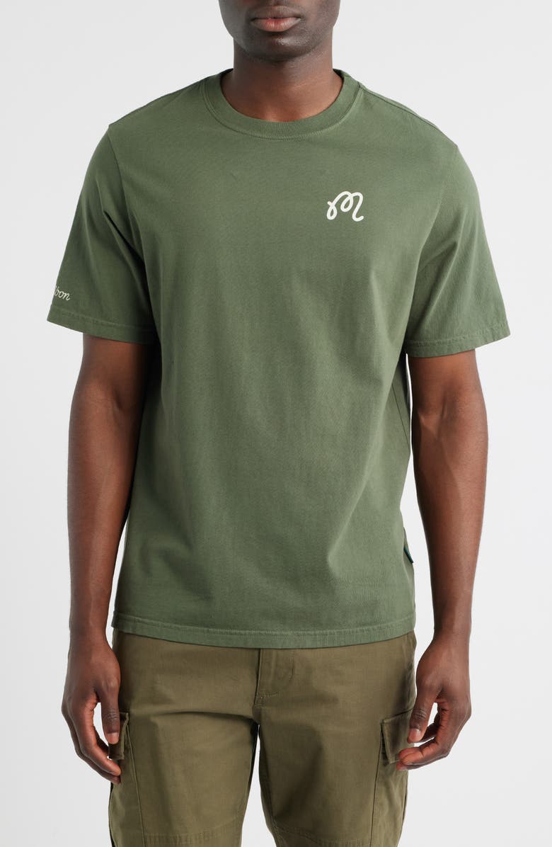 Malbon Golf Bermuda Foraging Graphic T-Shirt, Main, color, Olivine