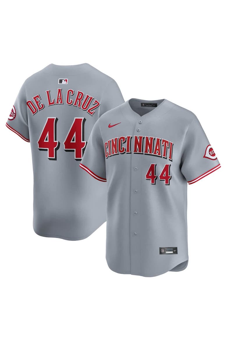 Men's Nike Elly De La Cruz Gray Cincinnati Reds Road Limited Player Jersey, Main, color, Gray