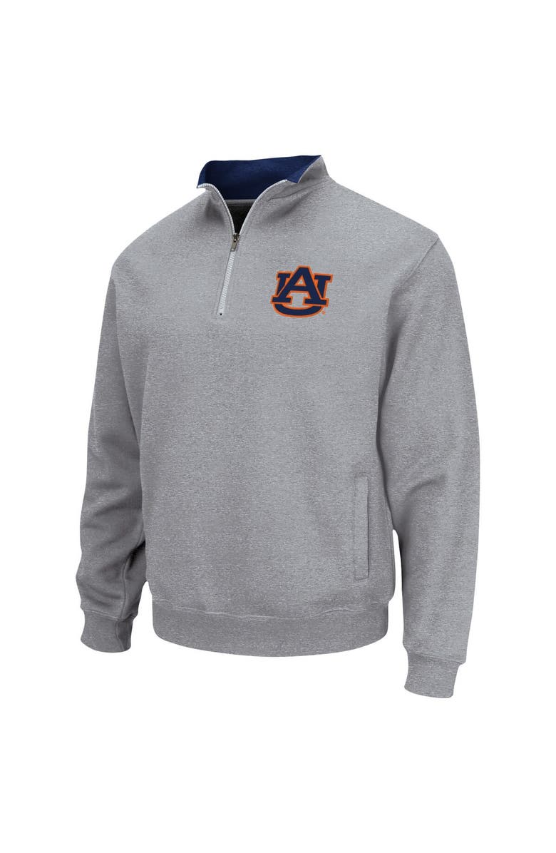 COLOSSEUM Men's Colosseum Heathered Gray Auburn Tigers Tortugas Team Logo Quarter-Zip Jacket, Alternate, color, Heather Gray