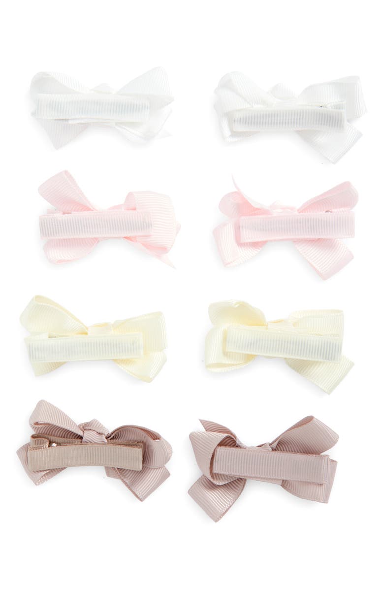 Capelli New York Kids' Assorted 8-Pack Bow Clips, Alternate, color, Natural Combo