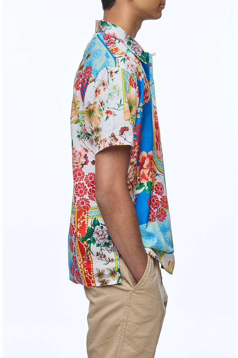 Printed Camp Shirt, Alternate, color, BLUE MULTI
