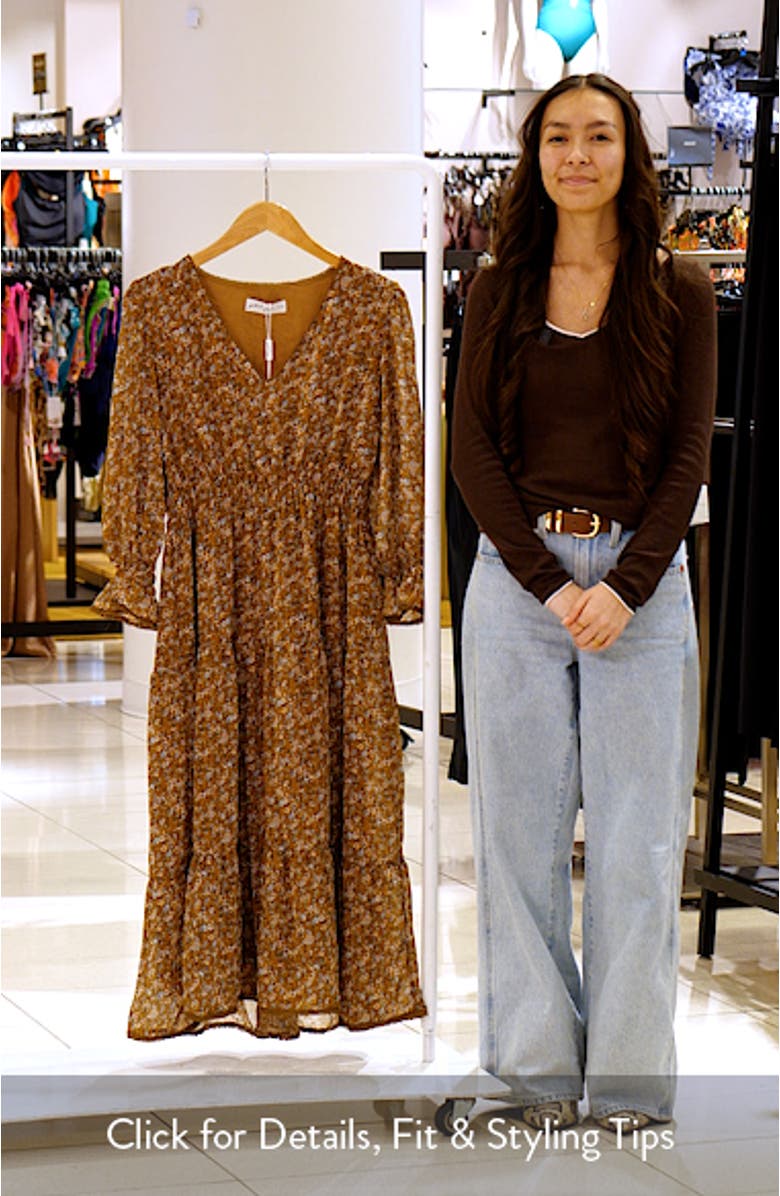 Simone Floral Print Midi Dress, sales video thumbnail