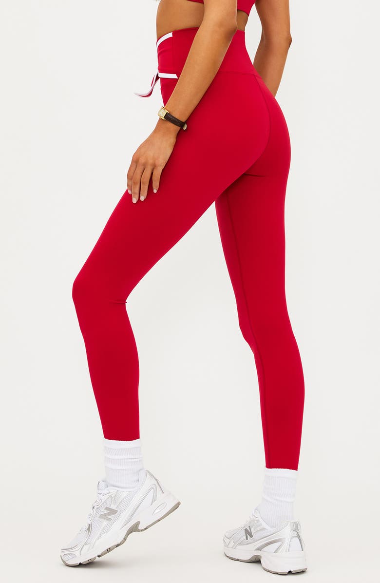 Beach Riot Violetta Tie Waist Colorblock Leggings, Alternate, color, Peppermint