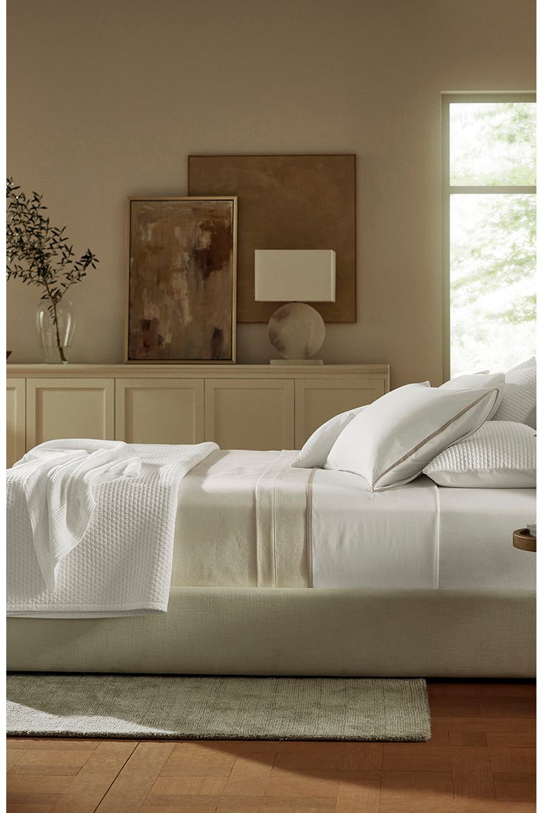 Framed Percale Pillowcases, Alternate, color, WHITE/ OAK