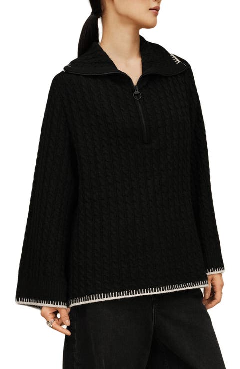 Rylynn Quarter Zip Cable Knit Sweater