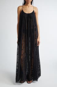 TOTEME Floral Plissé Tulle Maxi Dress