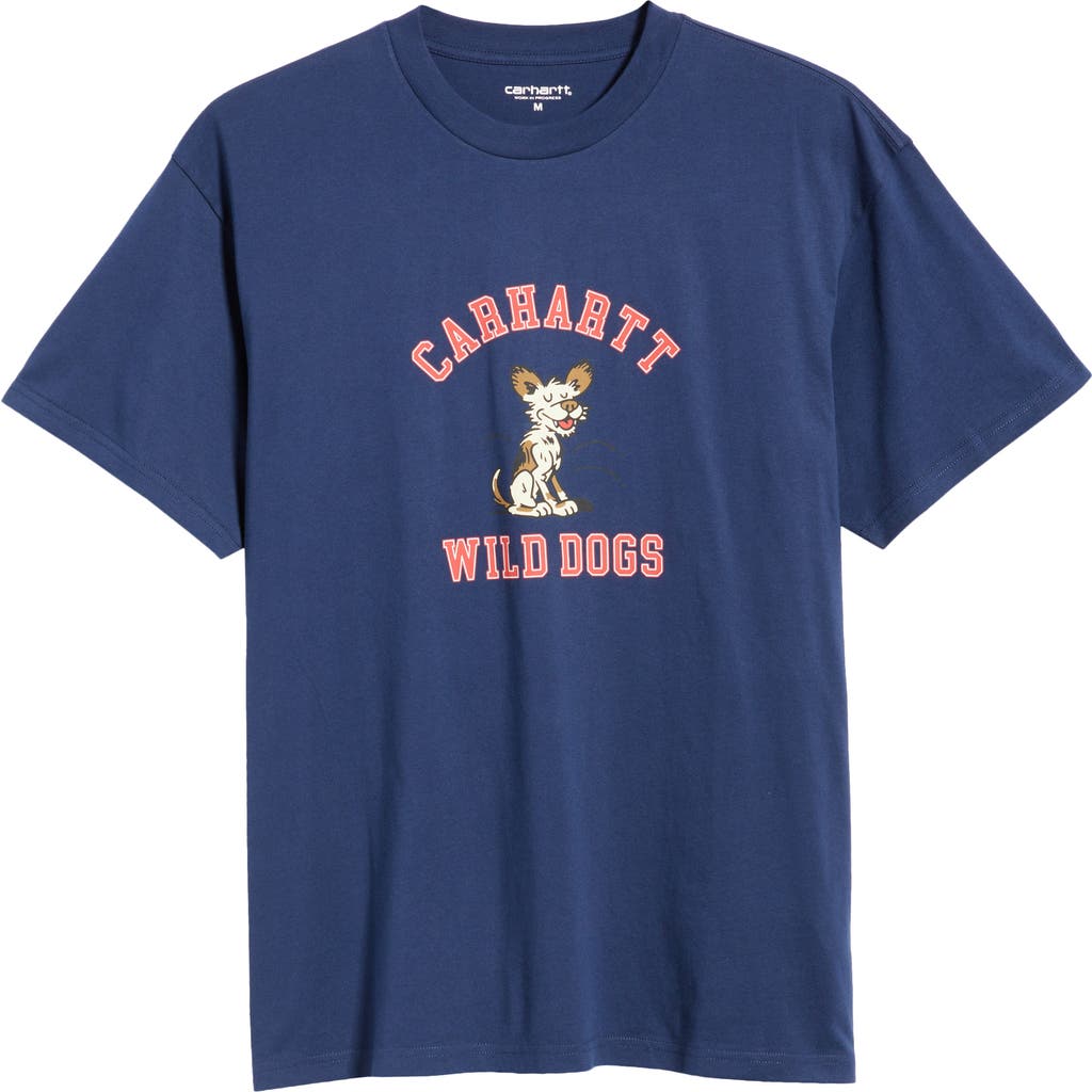 Carhartt Work In Progress Wild Dog Cotton Graphic T-shirt In Blue