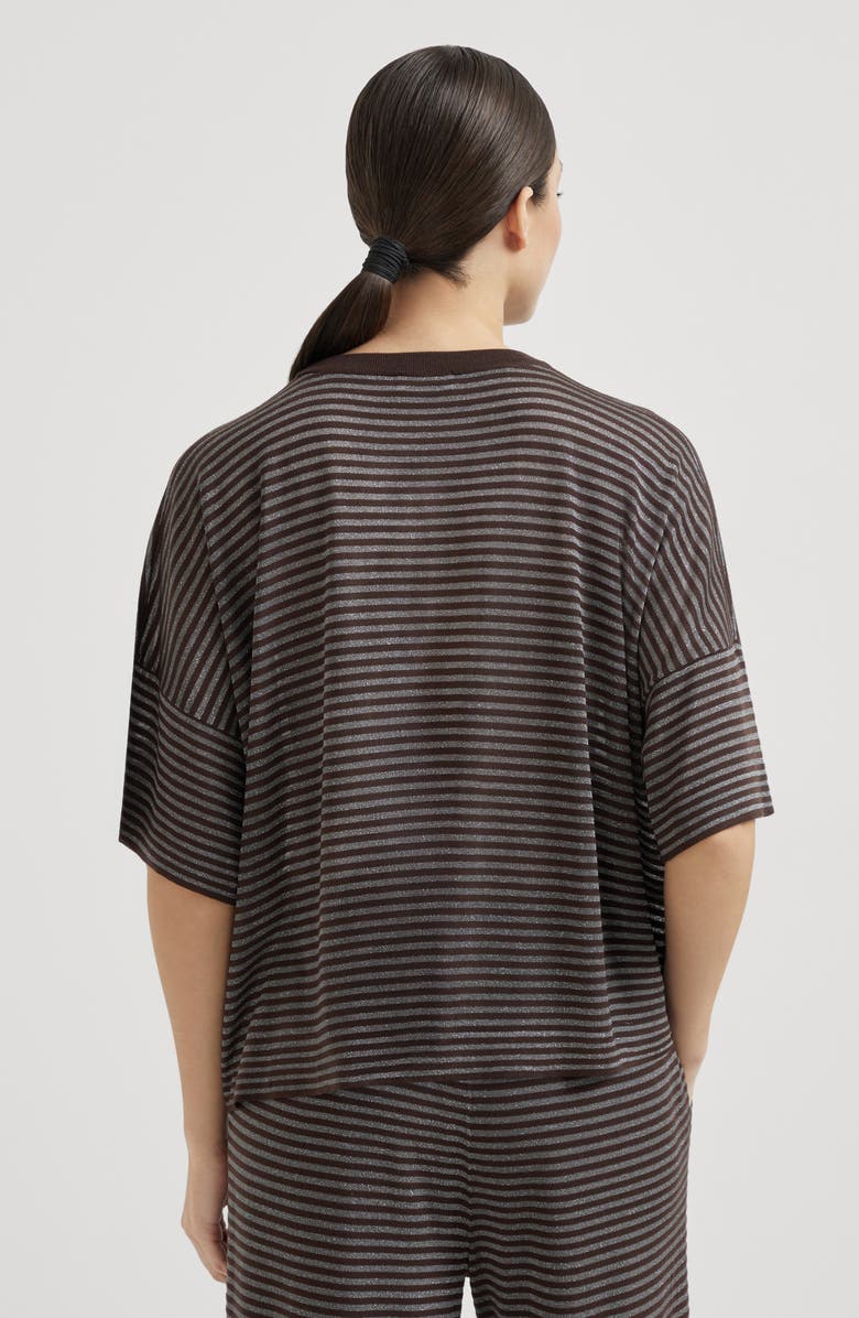 Brunello Cucinelli Lightweight knit T-shirt, Alternate, color, Cocoa