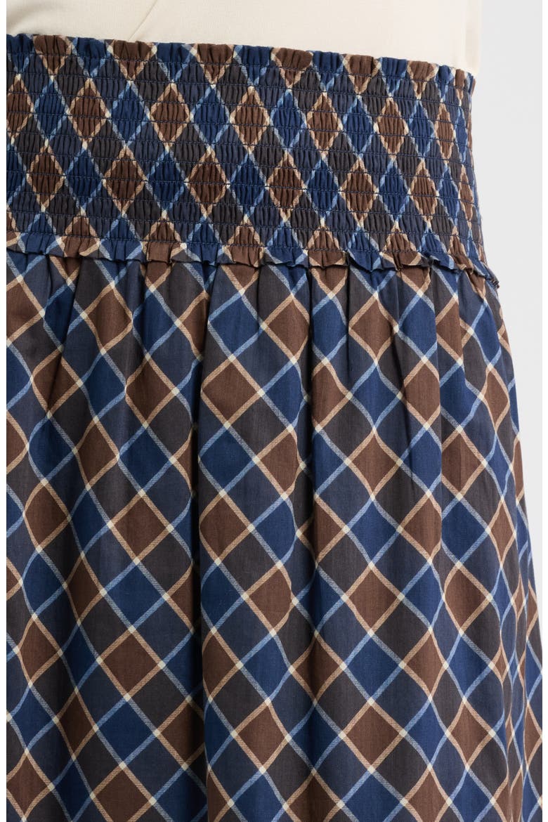 The Delphine Nap Cotton Midi Skirt, Alternate, color, WILSHIRE PLAID CHOCOLATE