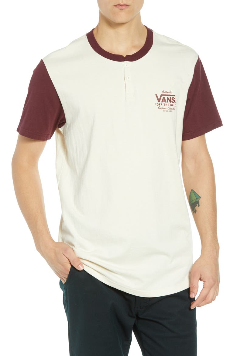 Holder Street Henley T-Shirt, Main, color, RAW COTTON/ PORT ROYALE