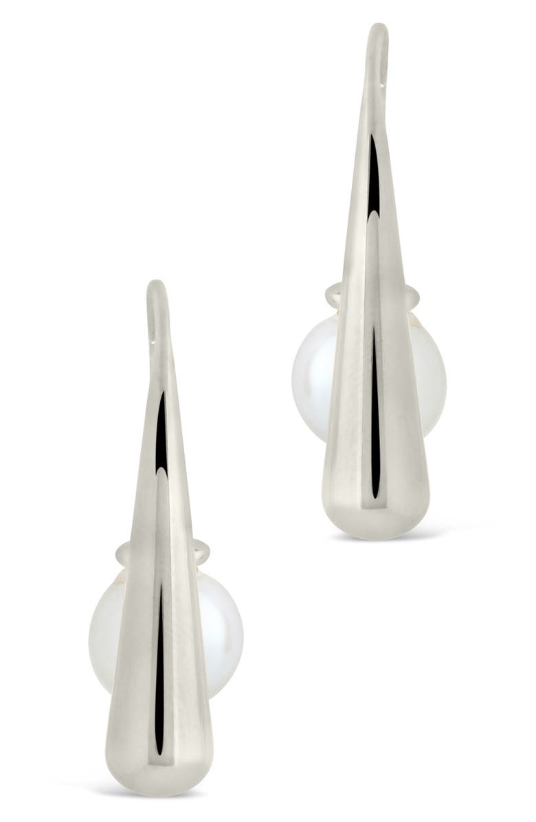 Sterling Forever Heidi 7.5–8mm Pearl Threader Earrings, Alternate, color,