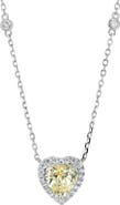 SAVVY CIE JEWELS Cubic Zirconia Heart Halo Pendant Necklace