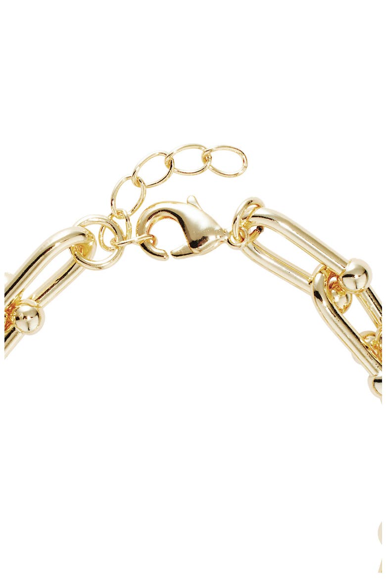 Horseshoe Pavé Chain Bracelet, Alternate, color, GOLD
